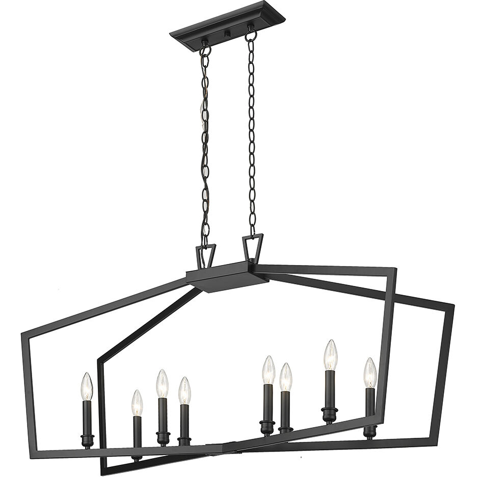 Lizabeth 8 Light 42 inch Matte Black Linear Chandelier Ceiling Light